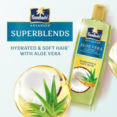 Parachute Advanced Aloe Vera angereichertes Kokosnuss-Haaröl für hydriertes & weiches Haar | Intensive Pflege zum Einschließen der Feuchtigkeit