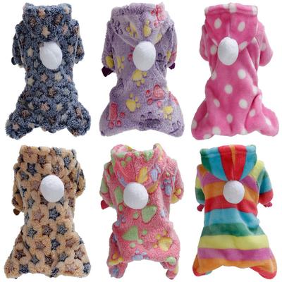 Haustierkleidung Flanell-Hundekostüm Hundemäntel für kaltes Wetter Katzenbekleidung Weicher Flanell-Hundeoverall Kleidung Haustier-Schlafanzug für Vierbeiner