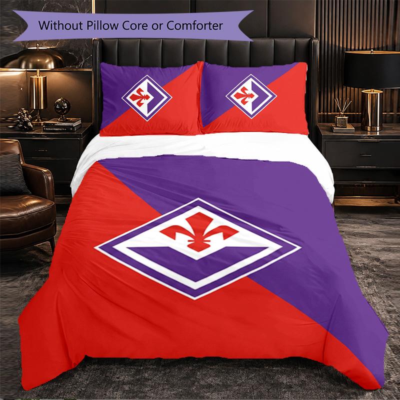 Fiorentina FC Themed Bedding 3Pcs Duvet Cover Set Decorative Bed Linen For Teen Room Home Decoration