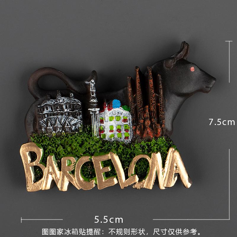 Spanish Fridge Magnet Refrigerator Sticker Madrid Barcelona Matador Model Resin Stereo Refrigerator Sticker Span Refrigerator St