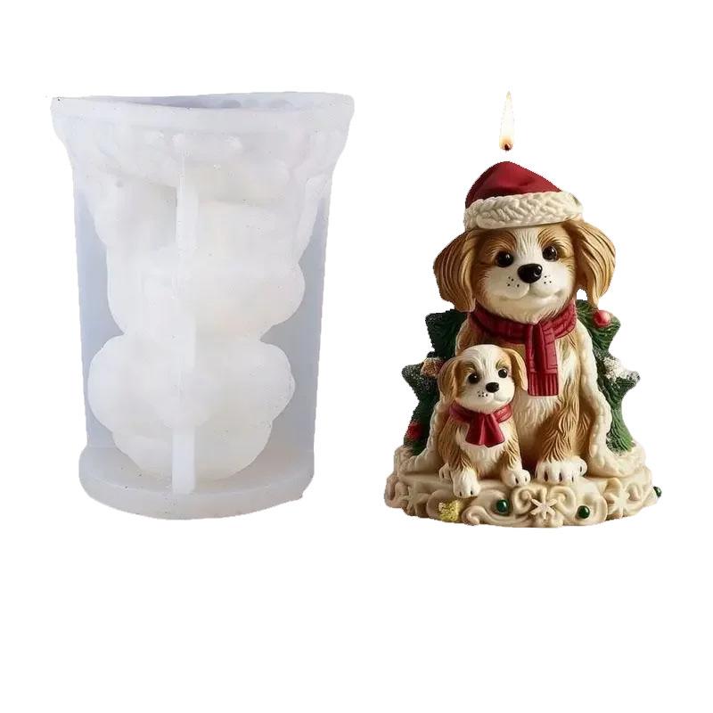 Creative Gift Mold Flexible Pet Candle Mold Christmas Puppy Mold High-Quality For Home Decor Candle Making Holiday Decoration
