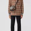 Burberry Striped Bio-Based Check Leather Messenger Bag Shoulder Bag Camera Bag Crossbody Bag Men bags Dark-Walnut-Brown 80491451