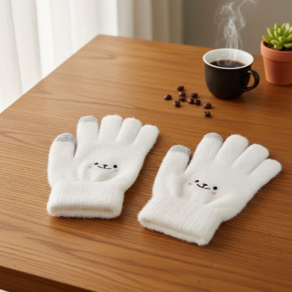 Warm Gloves, Plush Gloves, Split Finger Gloves, Thickened, Cold Resistant Gloves, Cycling, Touch Screen, Knitted, Warm Gloves