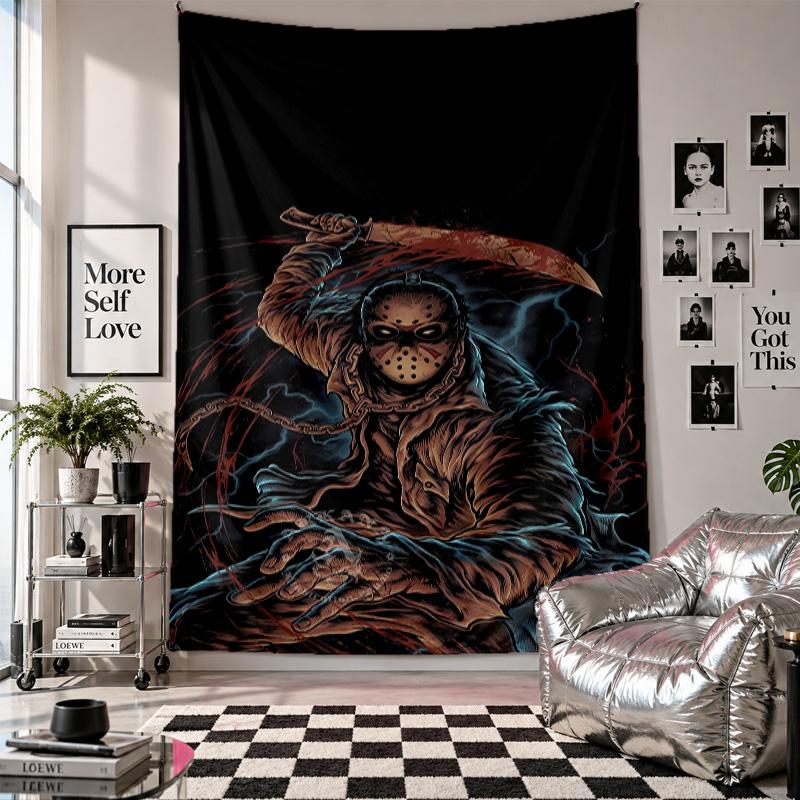 Wall TapestryFriday the 13th Jason Voorhees Art Hanging Cloth Decorative Background Cover for Room Decoration
