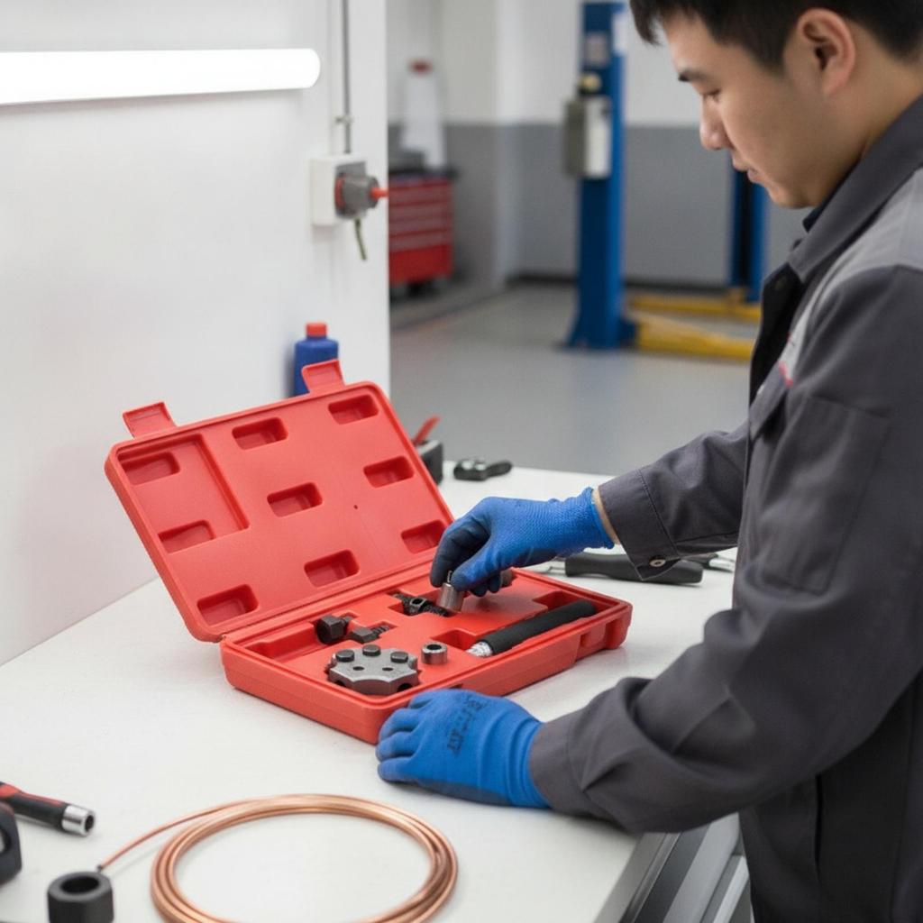 Brake Tube Flaring Tool Kit ProfessionalGrade Line HeavyDuty Copper Pipe