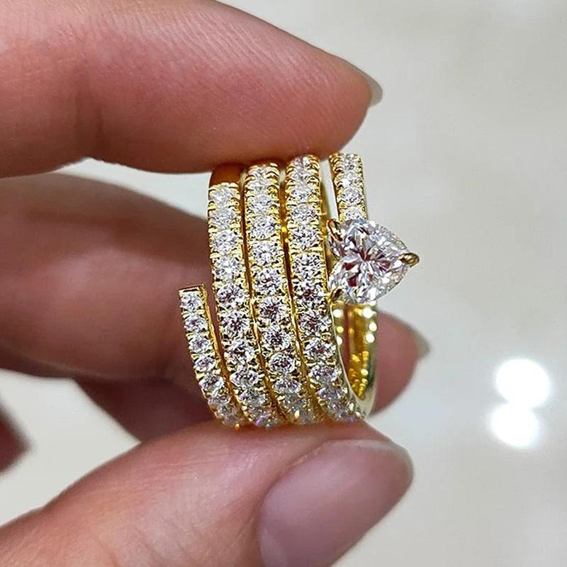 

2026 New European and American Light Luxury Circular Multi Layer Ring Love Heart Fashion Zircon Women s Shining Zircon Zircon 6