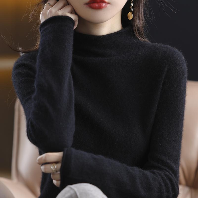 Damen Kaschmirpullover Qinghe Kaschmir 30% Kaschmir 70% Wolle Damen Herbst und Winter Kaschmirpullover weich und warm