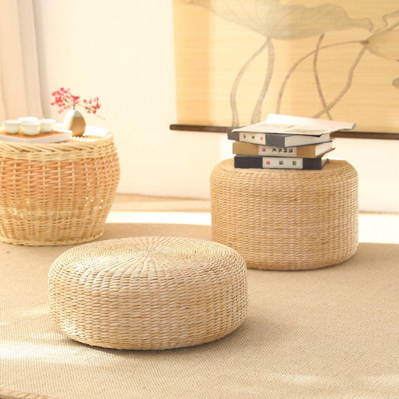 Japanischen Stil Runde Tatami Kissen Yoga Meditation Boden Kissen Handgemachte Kissen Boden Natürliche Stroh Kissen Dekor Matte Sitzen