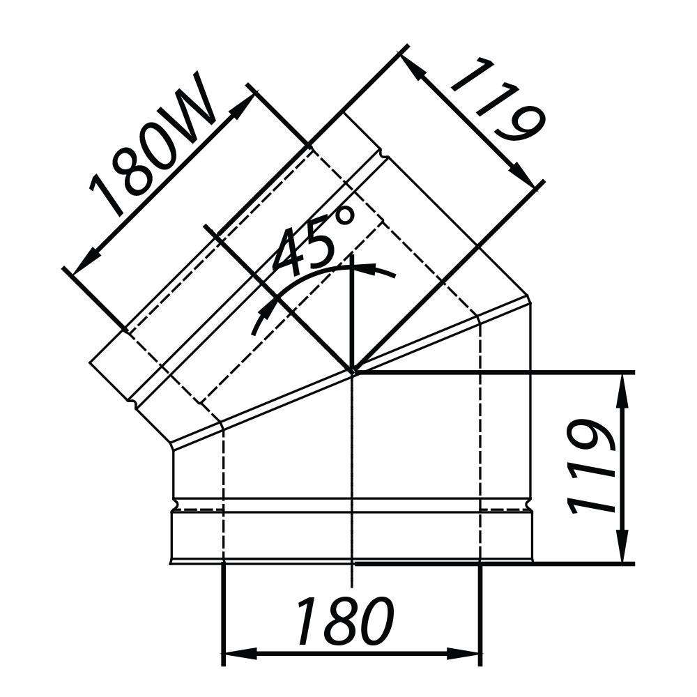 ADAM DW Elbow Fi 180 45°