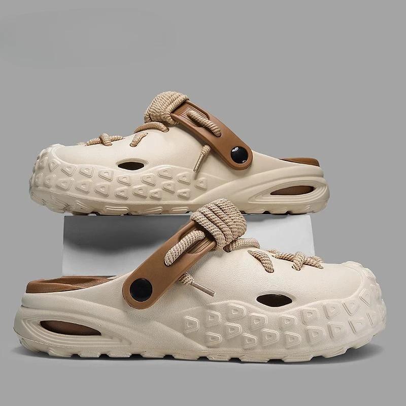 Fashion Slip-resistant House Slides Walk Around Home Male Slipper Indoor Men's Shoe Hole Clappers 2024 Casual Summer Sale Fashion Trend