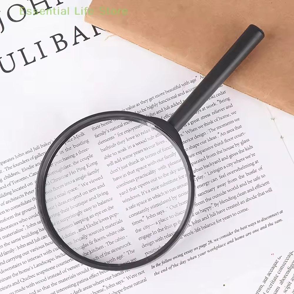 Handheld reading magnifying glass for elderly and children, magnifying glass with plastic handle