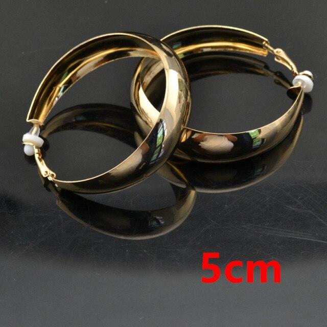 Clip On Earrings Fashionable Jewelry Women Non Pierced Chic Accessories Rose Gold Tone Loop Big Circle Statement Exaggerated Personality Ladies