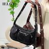 Ladies Underarm Bag Retro Shoulder Oil Wax Leather Large Capacity Bag