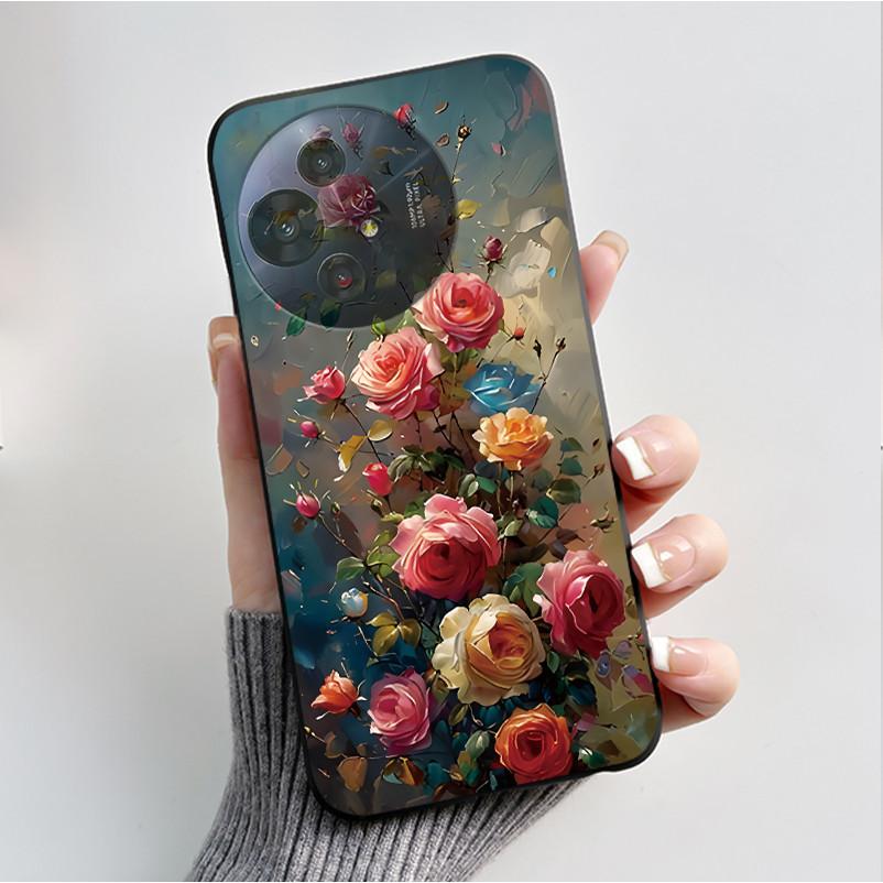 Case For TCL 50 Pro NxtPaper 5G Phone Case Luxury Fashion Butterfly Flower Black Soft TPU Silicone Shockproof Cover Casing Shell