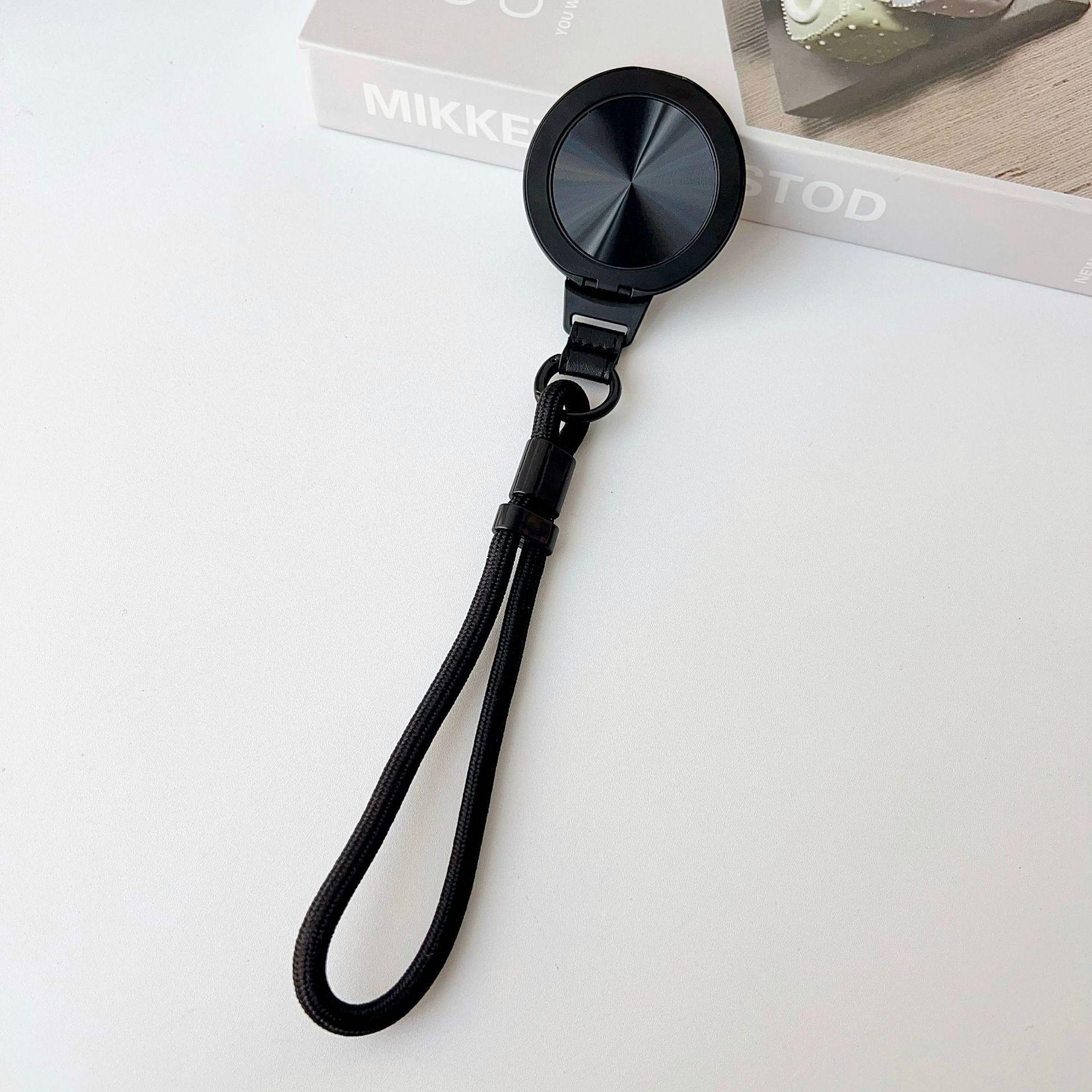 

Rotating Wireless Charging Phone Holder with Folding Lanyard 360° чёрный