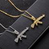 Fashion Choker Necklaces for Women 2025 Gun Cross Pendant Crystal Rhinestone Chain Necklace Women Men Punk Chains Jewelry Gift
