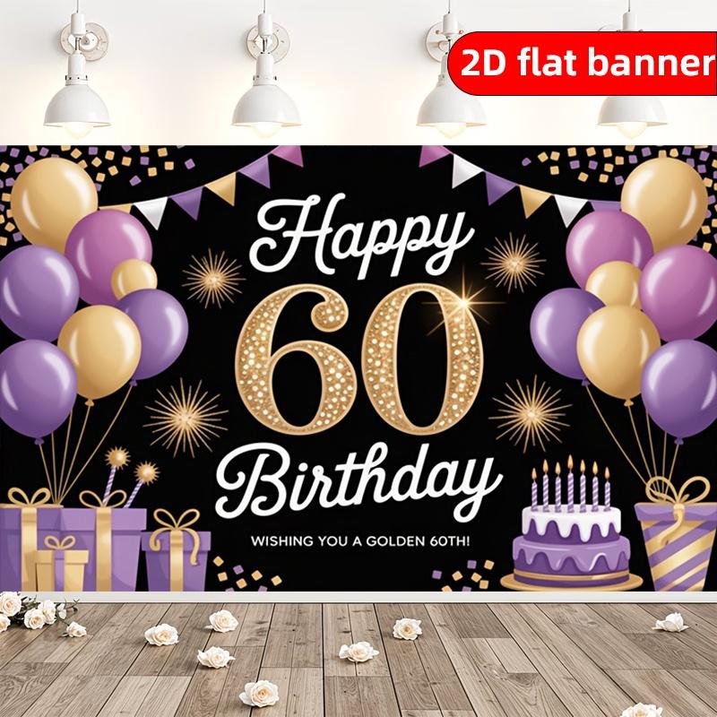 1pc 2D Flat Birthday Banner 'Happy Birthday' Fashionable Personality Decorative Exquisite Patterns for Holiday Party Decoration