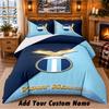 Lazio FC Pattern Bedding 3Pcs Set Custom Name, Bed Sheet And Pillowcases For Home Bedroom