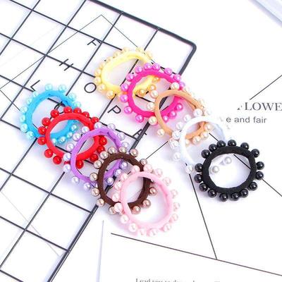 Hair Accessories Women's Korean Version Seamless Nails Pearl Hair Band Versatile Hair Rope High Elastic Rubber Band Supermarket Supply