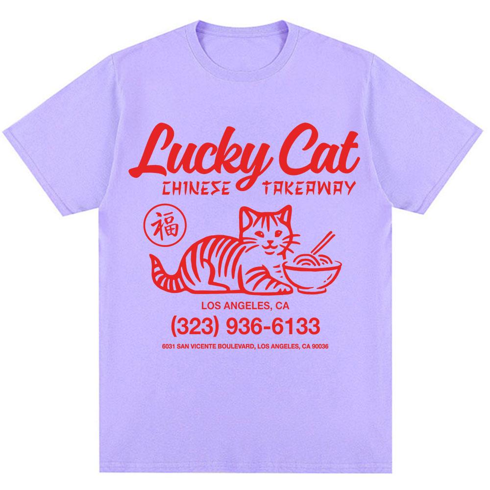 Funny Lucky Kawaii Cat Graphic T Shirt Men Women Trendy High Quality Short Sleeve Oversized Cozy Cotton Casual Y2k T-shirts Gift