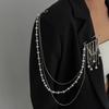 Personalized Chic Style Imitation Pearl Chain Tassel Brooches for Women Fashion Light Luxury Pearl Bead Brooch Suit Pin Accessor