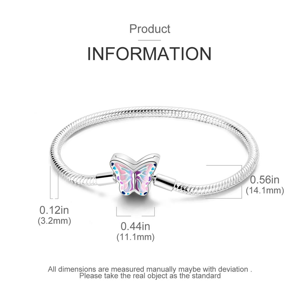 Silver Plated Snake Chain Bracelet Stainless Steel Bangle DIY Jewelry For Women Fashion Pulseras Charm Bracelet