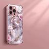 Pink Dream Cherry Blossom Pattern Metallic Paint Glass Phone Case For iPhone 11 12 13 14 15 16 17 Pro Max Plus 17Air 16E Cover