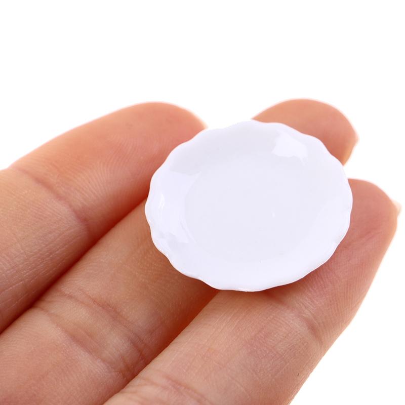 2 Stück 1:12 Puppenhaus Miniatur Keramik Teller Dessert Spitze Teller Geschirr Decortoy