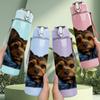 1PC Dog Wearing Hood Art 750ml Color Plastic Sports Water Bottle Leakproof Flip Straw Lid Suitable for Sports Office Home Use