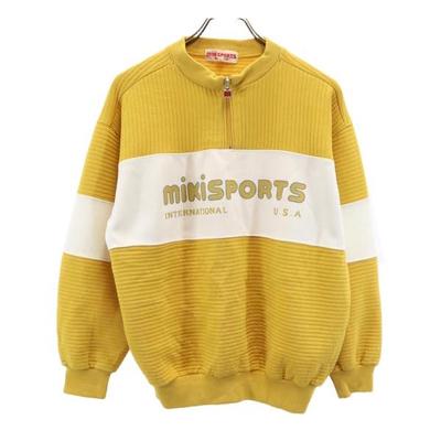 MIKI SPORTS COLLECTION Long Sleeve Sweat Shirt Half Zip Trainer M Yellow Men's Used