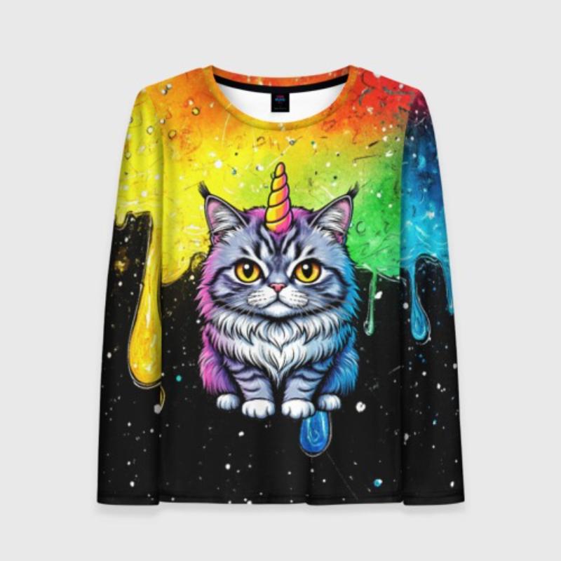 

Children s Cartoon Animals Cute Kitten Print Colorful T-shirts Boys Long Sleeved Fashionable Soft Comfortable Top 170