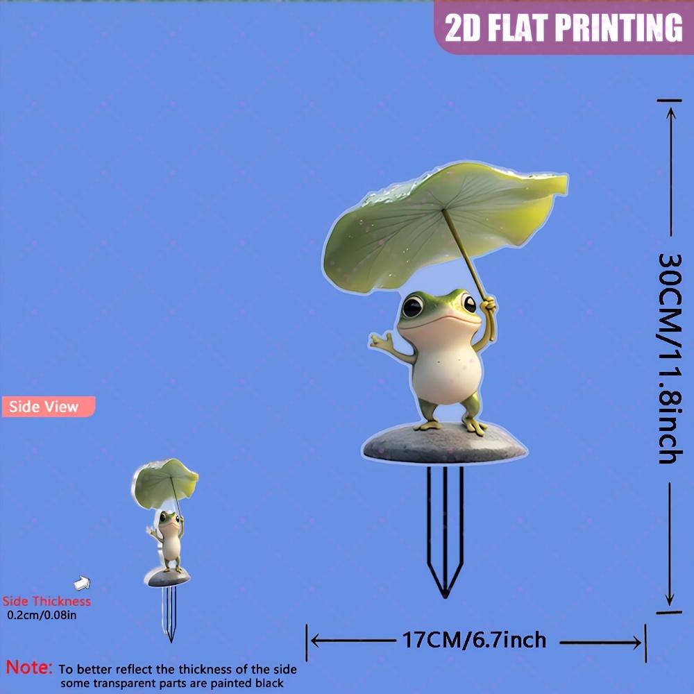 Frogs with umbrellas, 2D flat acrylic garden piles, bohemian outdoor decor for gardens, potted plants, gifts, Christmas season, Halloween