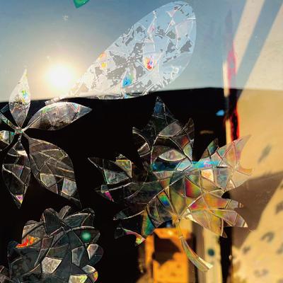 3 fogli adesivi per finestre anticollisione fai da te foglie arcobaleno tema finestra si attacca vetro in PVC rimovibile