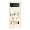 Transparent Phone Case For Samsung Galaxy Z Flip 3 4 5 6 7 Hard Folding PC Z Flip3 Flip4 Cover Protector Cat Fishing