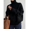 European Style High-Neck Women's Loose Knitted Sweater: Lazy Autumn/Winter Versatile Pullover