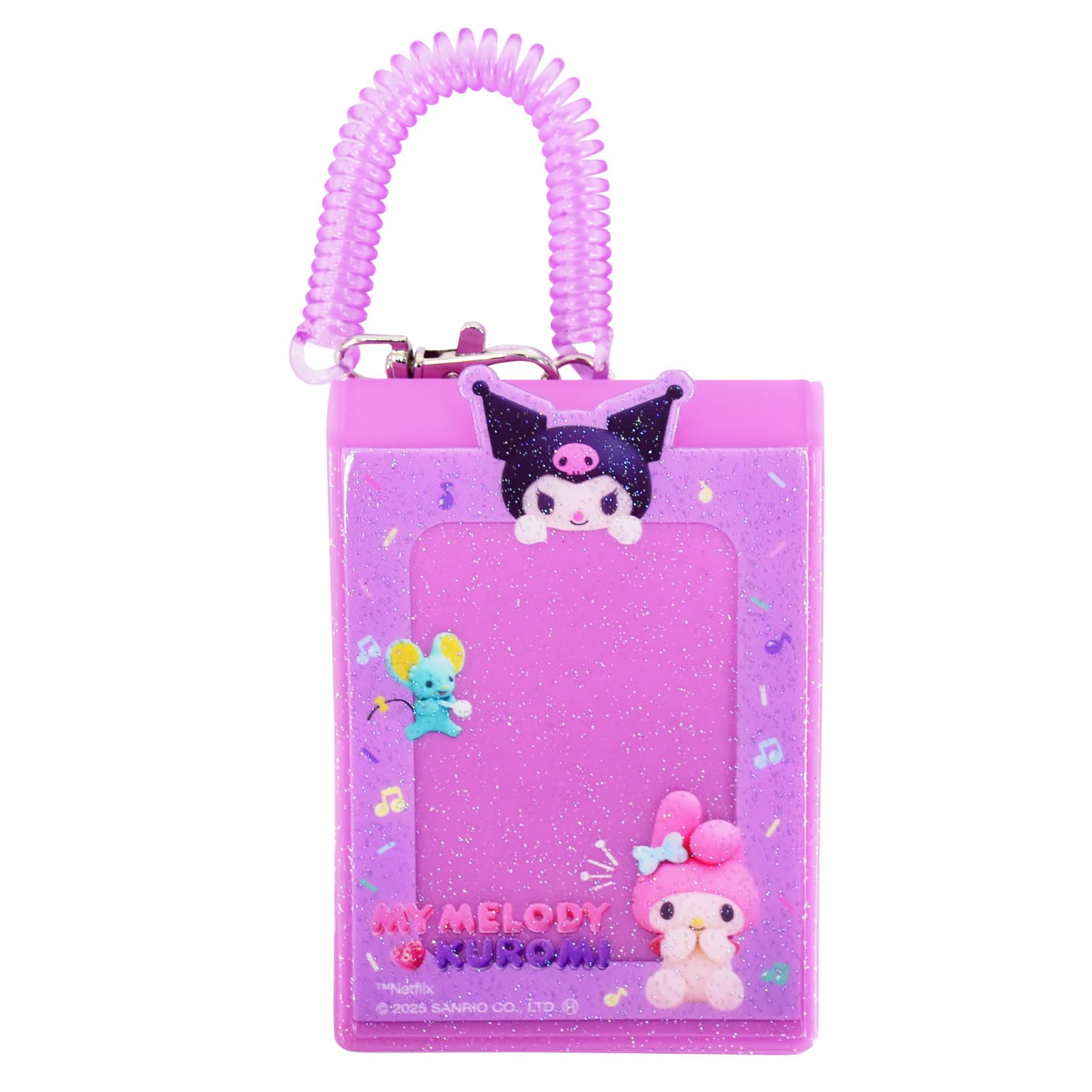 

Marimo Craft Sanrio Kuromi My Melody Pass Case with Coil Folding Photo Perfect for and Character Purple & Chain, Case, Stand, Commuting, School,