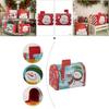 Charming Red Christmas Mailbox Decorative Metal Gift Box For Festive Candy Storage