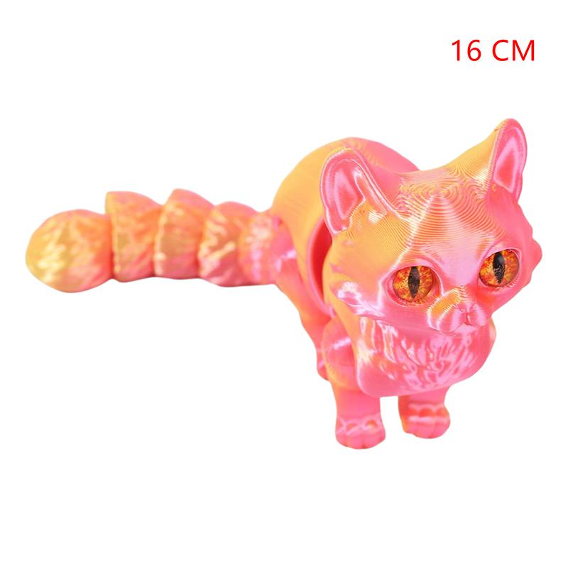 3D Printed Articulated Cute Cats Home Room Car Decorations Desktop Decorations Cartoon Simulated Cats Model Ornament Gifts