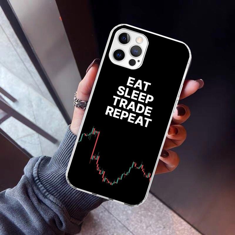 Trade Investment Forex Stock Market Phone Case For iPhone 17 Air 11 13 Mini 14 15 Plus 16 12 Pro Max 16E SE 7 8 Pattern Soft TPU