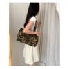 2025 Korean Cross-border Retro Leopard Print Canvas Bag Niche All-matching Large-capacity Casual Single-shoulder Tote