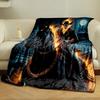 Fiery Skeleton Rider At Night Print Blanket Soft and Cozy Perfect for the Living Room Bed Sofa or a Nap,gift