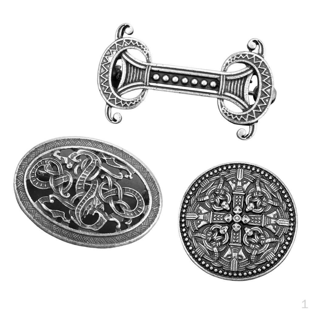 

3x Винтажная средневековая брошь викингов для плаща, пальто, шали, ювелирное украшение, значок, булавки