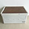 Portable Folding Picnic Basket with Wooden Top