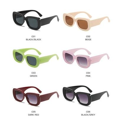 Versatile Women Sunglasses Large Size Retro Square Frame Sunglasses Sun Protection UV Protection Oval Sunglasses