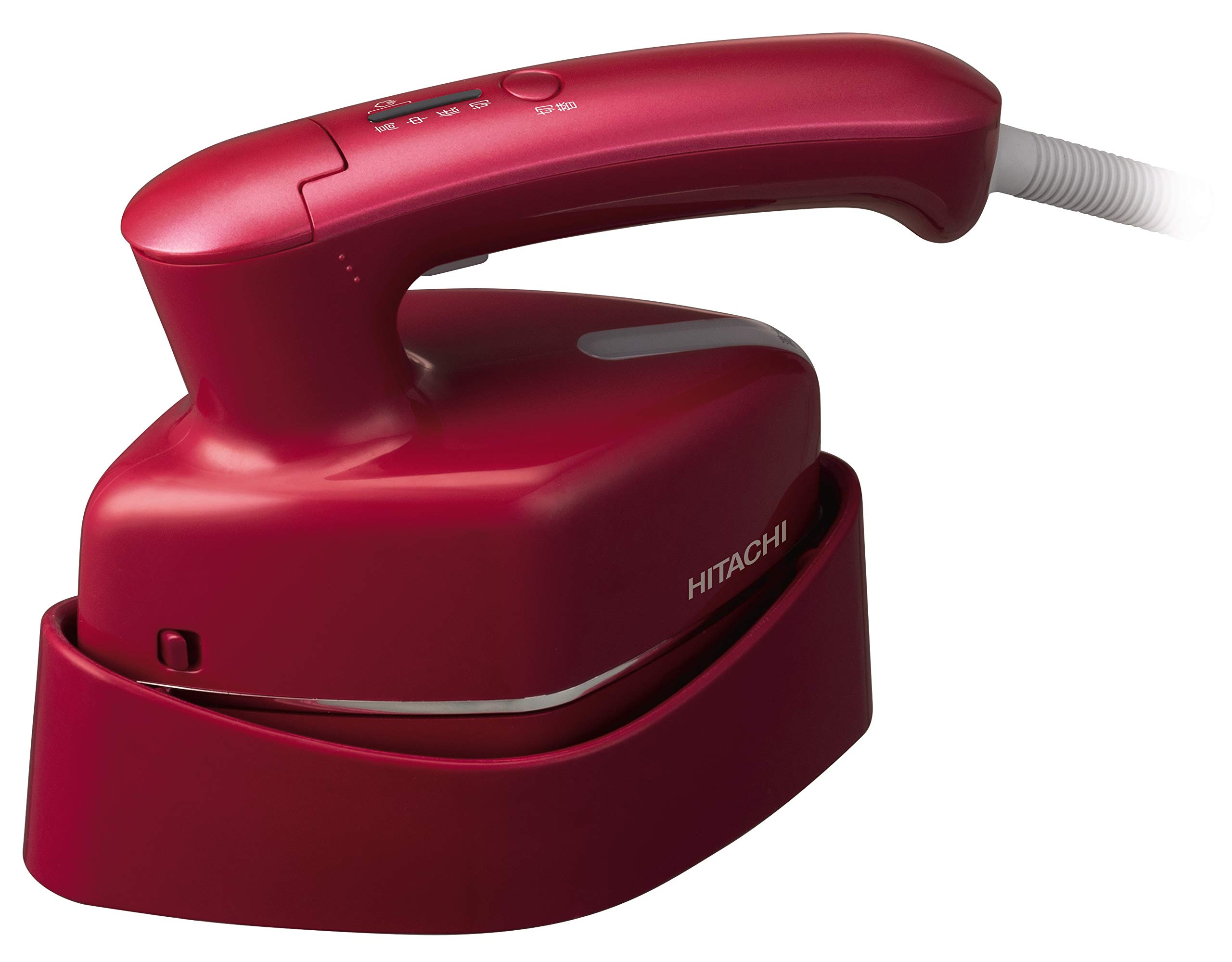 

Hitachi Clothes Steamer Steam Iron One Push Continuous Steam 3 Level Temperature Switching Easy to Hold Handle with Brush R Ruby Red CSI-RX2