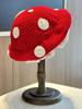 Korean Sweet And Cute Mushroom Beret Women Hand-Crocheted Polka Dot Lace Crochet Wool Hat Autumn Winter Warm Knitted Painter Hat