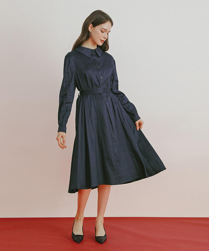 SOUP Shirt Collared Belted Dress (Sa9Opf2)