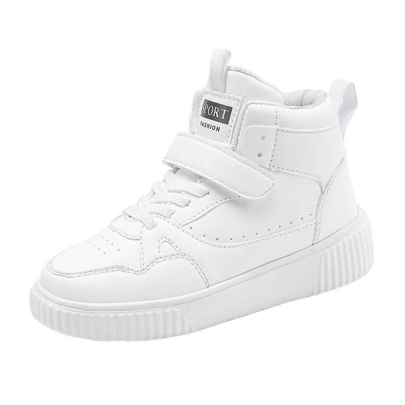 2025 Spring and Autumn New Children's Little White Shoes Sports High Top Boys Board Shoes Students Versatile Girls Casual