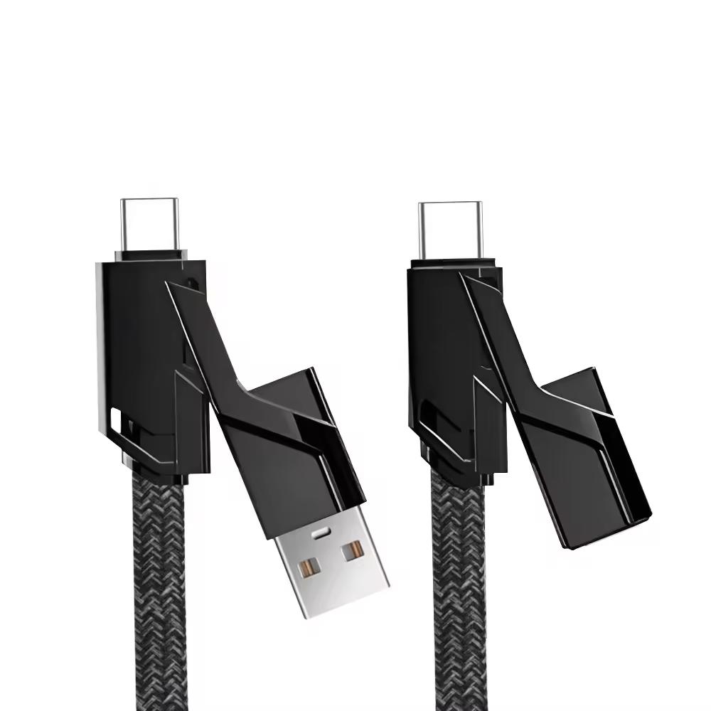 4 in 1 Fast Charge Dual Data Cables Fast Charging PD 27W Power Charging Cable for Travel USB Charger Cable 1.5 m