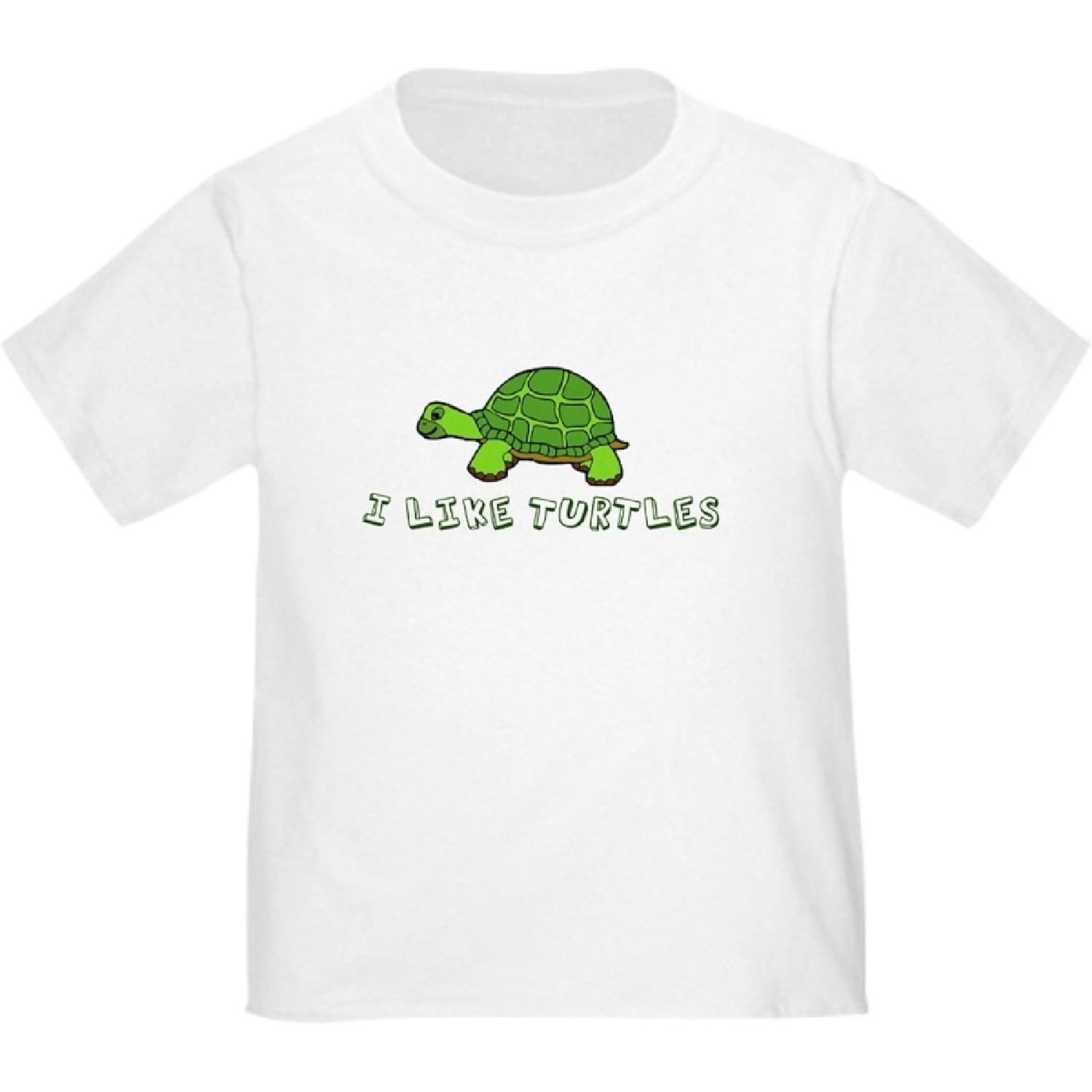 CafePress I Like Turtles Toddler T Shirt Cute Toddler Graphic T-Shirt, 100% Cotton S
